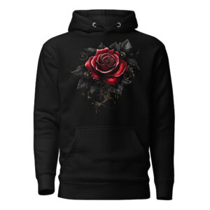 Sweat à Capuche Phoenix Design France – Rose de la Nuit Velours