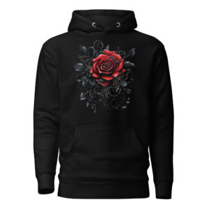 Sweat à Capuche Phoenix Design France – Rose de l'Éternité Sombre