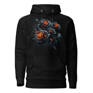 Sweat à Capuche Phoenix Design France – Rose de la Résurrection Sombre