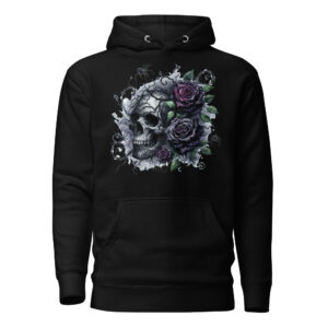 Sweat à Capuche Phoenix Design France – Rose et Crâne de la Mortalité