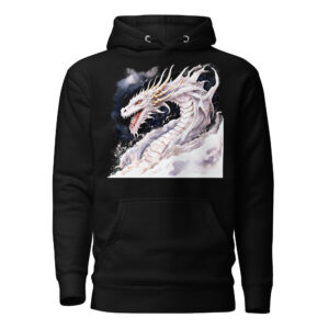 Sweat à Capuche Phoenix Design France – Dragon de la Fluidité Blanche