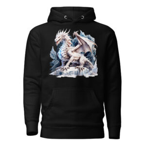 Sweat à Capuche Phoenix Design France – Dragon de la Solitude Blanche