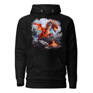 Sweat à Capuche Phoenix Design France – Dragon de la Rage Incandescente