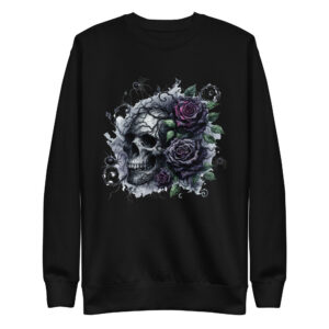 Sweat-shirt Phoenix Design France – Rose et Crâne de la Mortalité