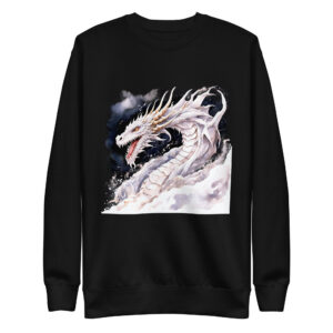 Sweat-shirt Phoenix Design France – Dragon de la Fluidité Blanche