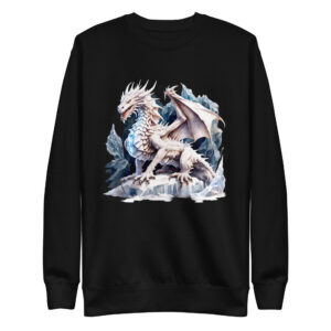 Sweat-shirt Phoenix Design France – Dragon de la Solitude Blanche