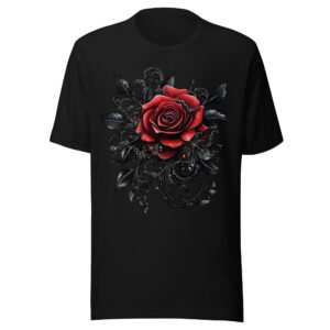 T-shirt Phoenix Design France – Rose de l'Éternité Sombre