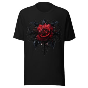 T-shirt Phoenix Design France – Rose du Silence Noir