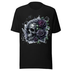 T-shirt Phoenix Design France – Rose et Crâne de la Mortalité