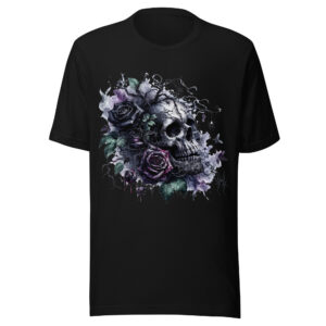 T-shirt Phoenix Design France – Rose et Crâne de l'Éternité