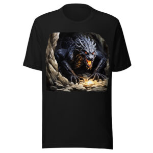 T-shirt Phoenix Design France – Dragon de l'Électricité Noire