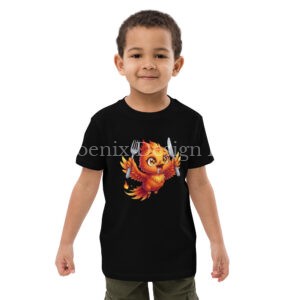 T-shirt en coton bio enfant BABY PHOENIX QUI VOLE AVEC COUVERT