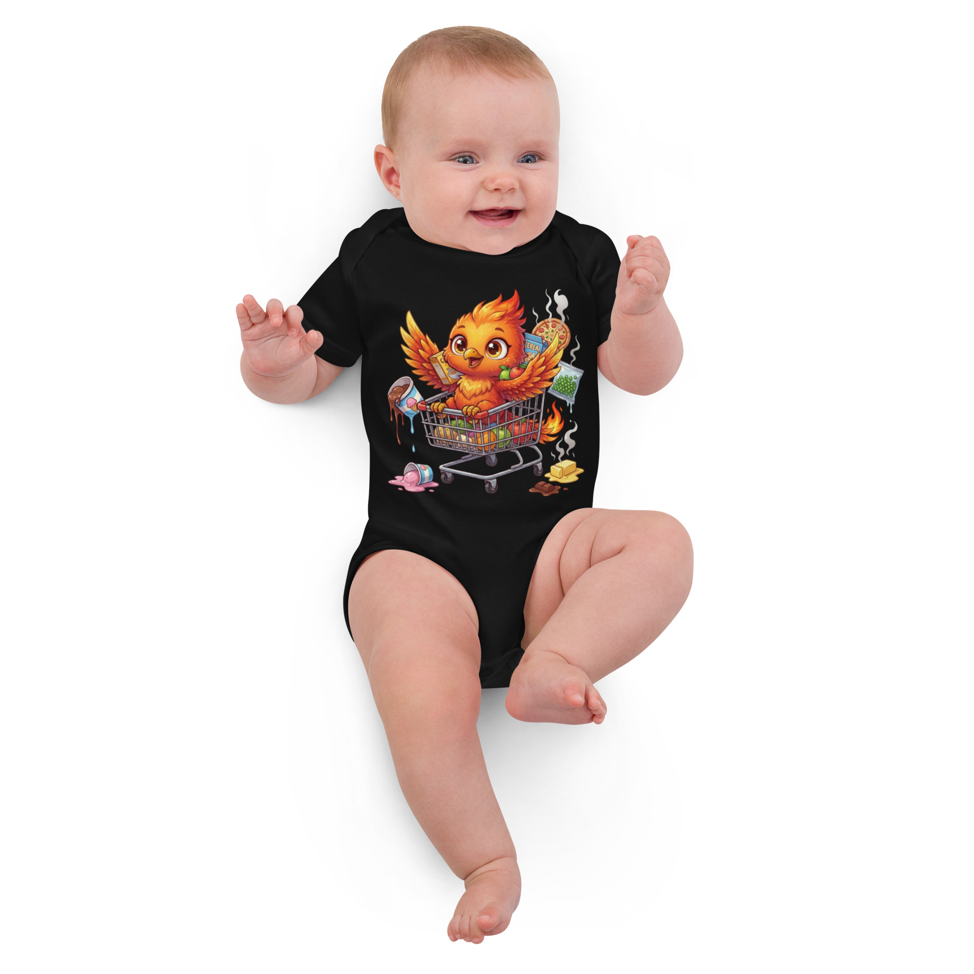 Body en coton bio bébé BABY PHOENIX FAIT LES COURSES